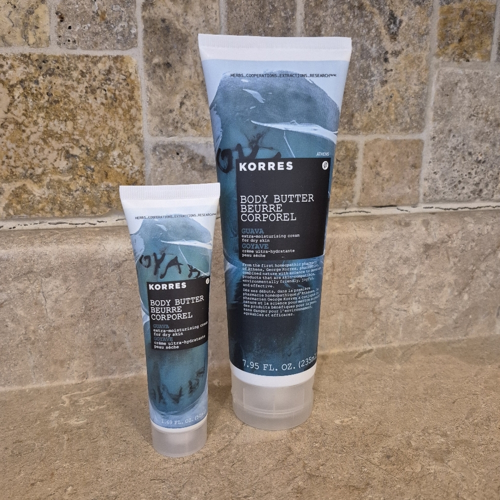 Korres Body Butter Guava Large and Travel‎ Size Bundle New Sealed